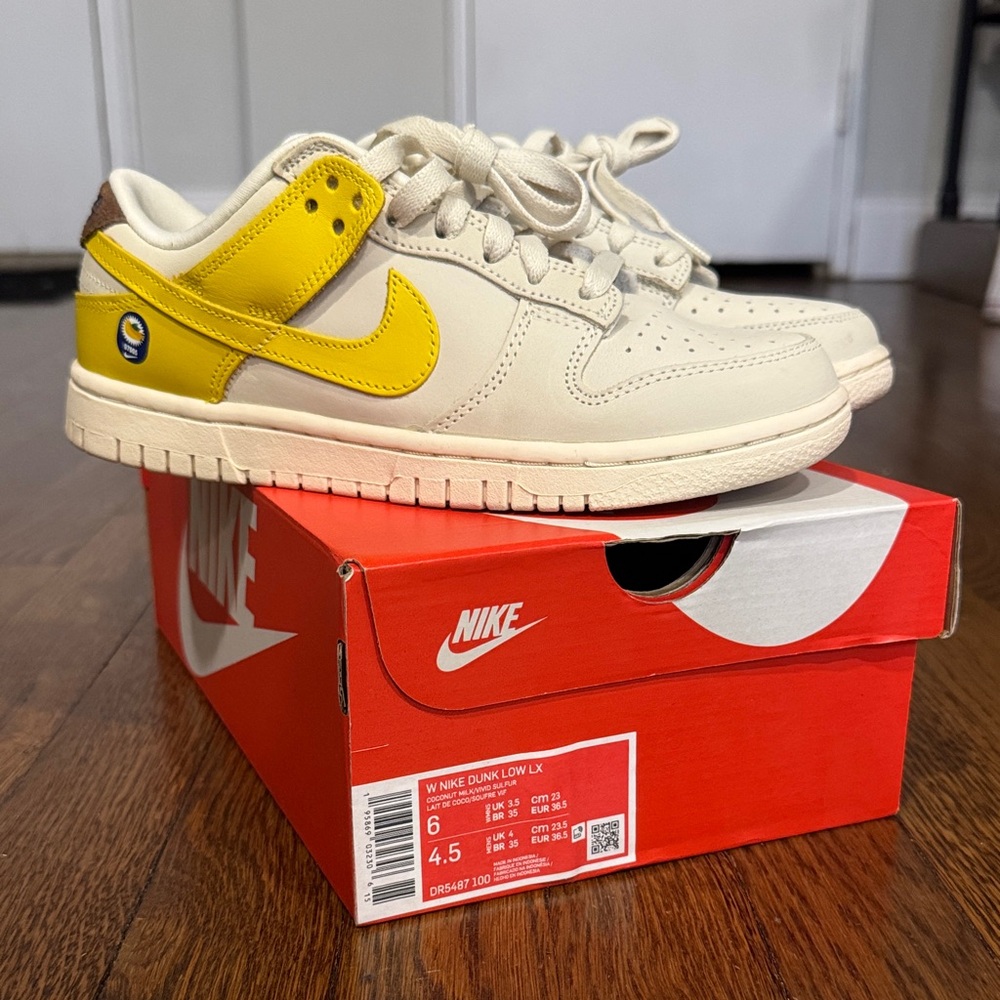 Nike Dunk Low Cream and Yellow Sneakers